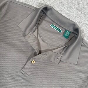 Cubavera Mens Gray Ribbed Short Sleeve Polo Shirt Pineapple Logo Size Medium